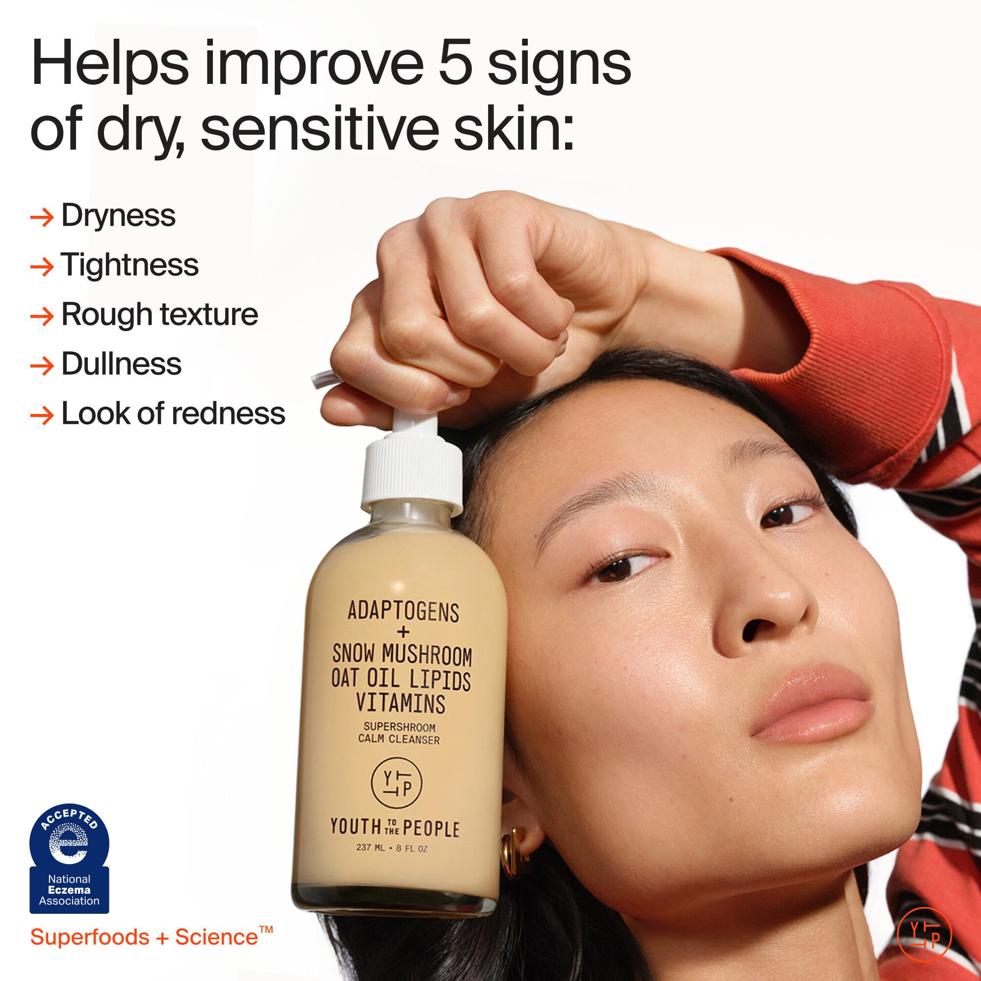 Adaptogens + Snow Mushroom + Oat Oil Lipids + Vitamins Supershroom Calm Cleanser