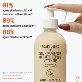 Adaptogens + Snow Mushroom + Oat Oil Lipids + Vitamins Supershroom Calm Cleanser