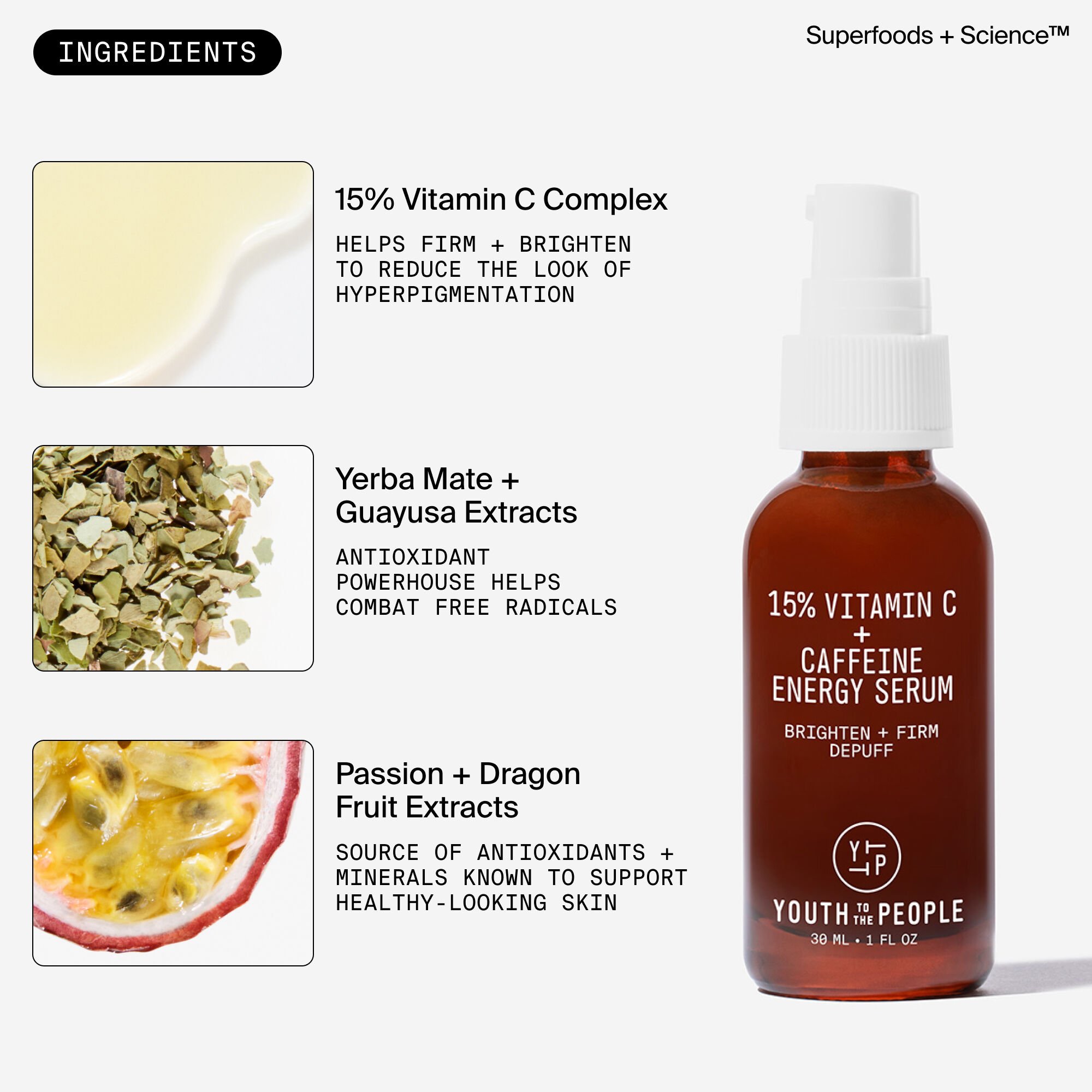 15% Vitamin C + Caffeine Energy Serum | Youth To The People