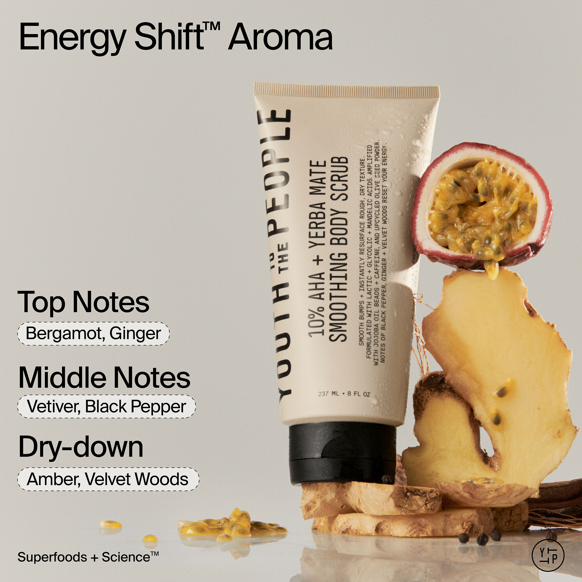 10% AHA + Yerba Mate Smoothing Energy Body Scrub