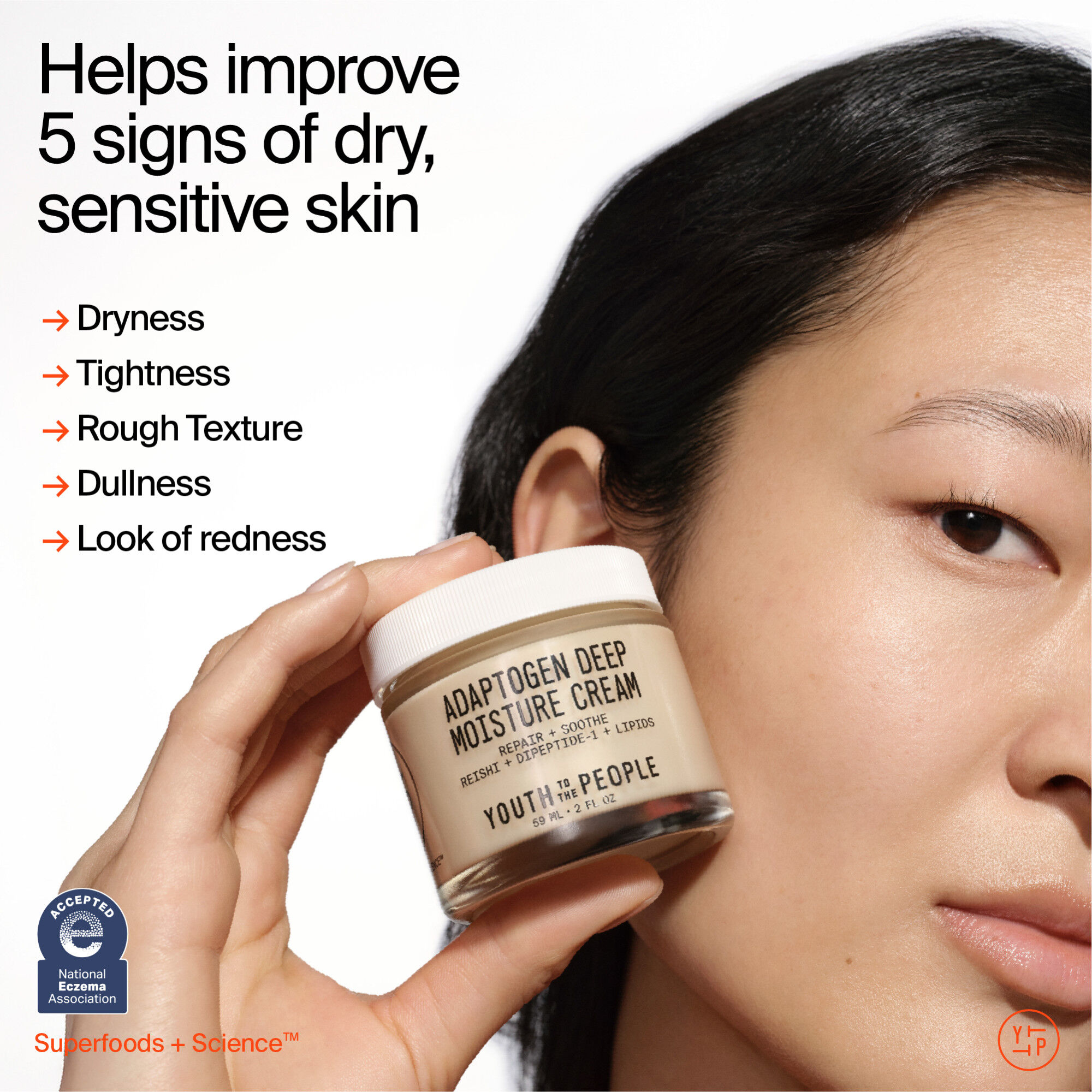 Adaptogen Skin Repairing Moisturizer with Peptides for Sensitive & Dry Skin