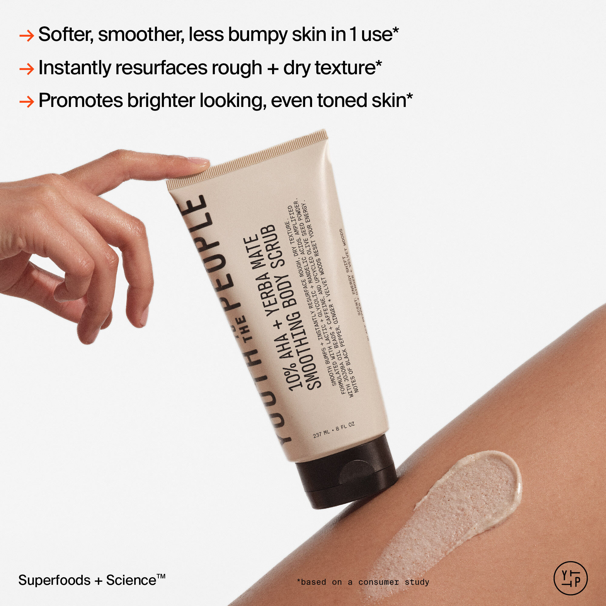 10% AHA + Yerba Mate Smoothing Energy Body Scrub