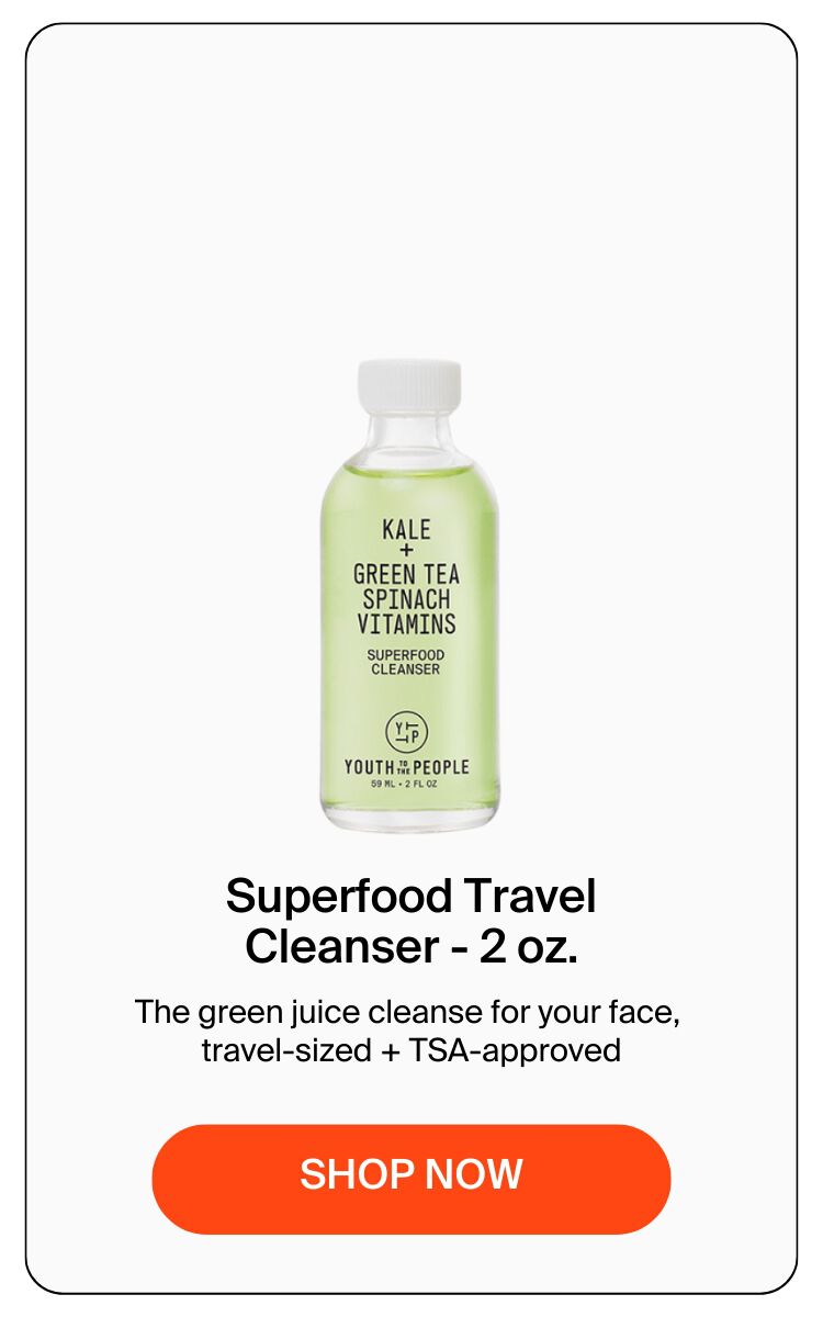 Superfood Travel Cleanser - 2 oz.  The green juice cleanser for your face, travel-sized + TSA approved.